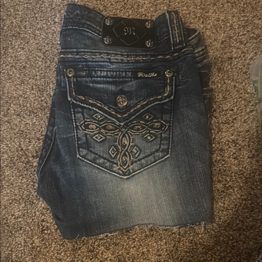 Miss Me Blue Boot Cut Jeans with Embellished Details